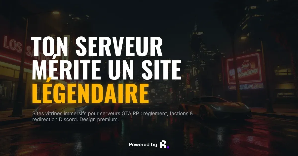 FiveRTGE - Ton serveur mérite un site légendaire